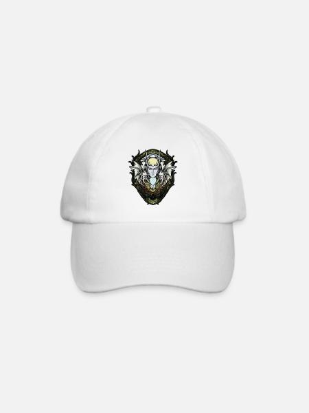 Dunkle Fantasy-Kreatur mit Flügeln. - Baseballkappe - Weiß/Weiß
