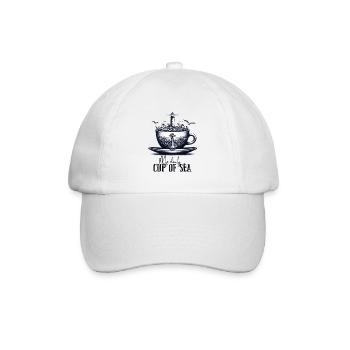 My daily cup of sea - Baseballkappe - Weiß/Weiß - Vorne