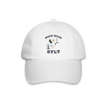 Moin Moin Sylt lustiger Nordsee Insel Möwen Spruch - Baseballkappe - Weiß/Weiß - Vorne