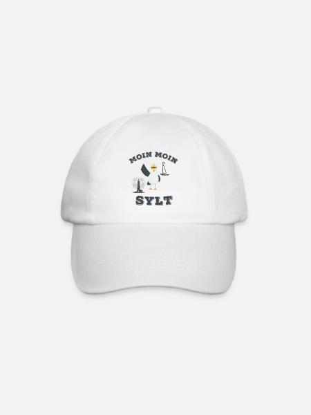 Moin Moin Sylt lustiger Nordsee Insel Möwen Spruch - Baseballkappe - Weiß/Weiß