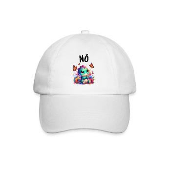 Dinosaurier Spruch Nö für Jungen und Mädchen - Baseballkappe - Weiß/Weiß - Vorne