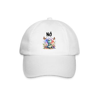 Dinosaurier Dinos Spruch Nö für Jungen und Mädchen - Baseballkappe - Weiß/Weiß - Vorne