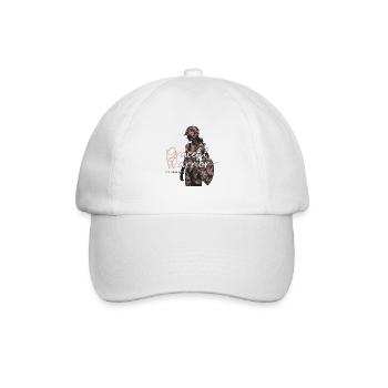 Anmutige Kriegerin Blumenhintergrund Design - Baseballkappe - Weiß/Weiß - Vorne
