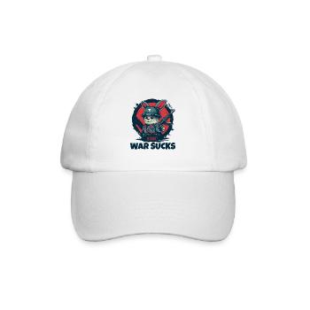 Hasen-Soldat Warnung, Krieg ist Mist - Baseballkappe - Weiß/Weiß - Vorne