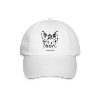 Katze, feine Miez - Baseballkappe - Weiß/Weiß - Vorne