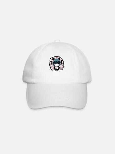 Super süßes Emblem des Anime-Mädchen-Idols - Baseballkappe - Weiß/Weiß