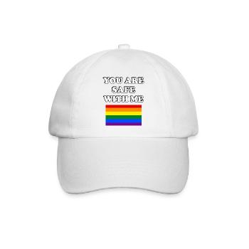 Du bist sicher bei mir LGBT Pride Flagge - Baseballkappe - Weiß/Weiß - Vorne