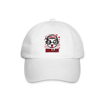 Der lustige seltsame Hallo-Hallo-Junge - Baseballkappe - Weiß/Weiß - Vorne