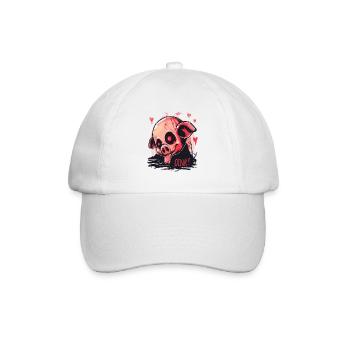 Nosferatu-Vampir-Zombie-Schweinchen, Oink! - Baseballkappe - Weiß/Weiß - Vorne