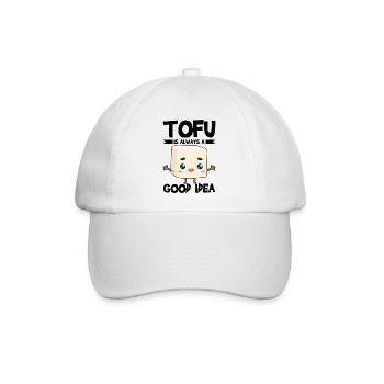 Vegan Vegetarier Design für einen Tofu Fan - Baseballkappe - Weiß/Weiß - Vorne