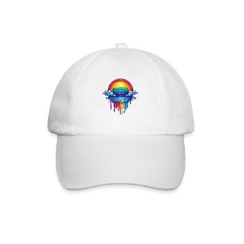Wolken- und Regenbogen-Portal - Baseballkappe - Weiß/Weiß - Vorne
