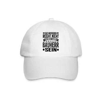 Bauherr Bauherren Hausbauer Eigenheim Richtfest - Baseballkappe - Weiß/Weiß - Vorne