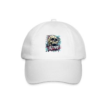 Dieser Totenkopf-Schädel lebt - Baseballkappe - Weiß/Weiß - Vorne