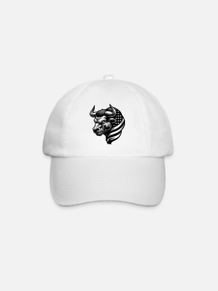 Patriotic Bull - Baseballkappe - Weiß/Weiß