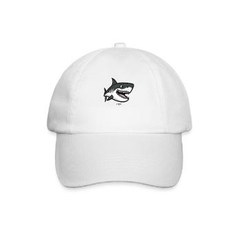 Lustiger, alberner Hai - Baseballkappe - Weiß/Weiß - Vorne