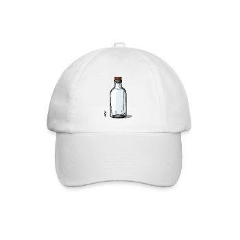 Leeres Glas-Flaschen-Motiv, Flasche ist leer - Baseballkappe - Weiß/Weiß - Vorne