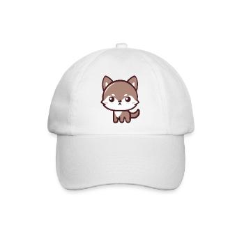 Cool Wolf: Entzückendes und verspieltes Design - Baseballkappe - Weiß/Weiß - Vorne
