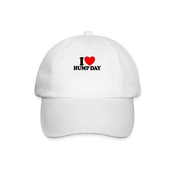 Ich liebe den Buckel-Tag, den Rotherz-Kamel-Hump-T - Baseballkappe - Weiß/Weiß - Vorne