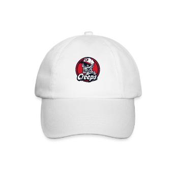 Witziges Baseball-Logo: Totenkopf und Widerlinge - Baseballkappe - Weiß/Weiß - Vorne