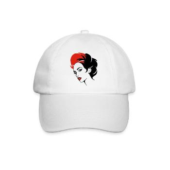 Frauenportrait abstrakt - Baseballkappe - Weiß/Weiß - Vorne