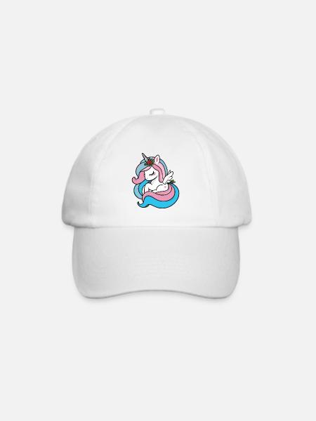 Pastell-Einhorn - Baseballkappe - Weiß/Weiß