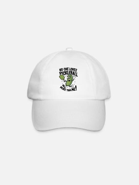 Lustiges Pickleball Gurke Pickleballschläger - Baseballkappe - Weiß/Weiß