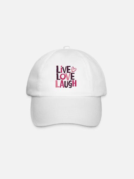 LEBE LIEBE, LACHE - Baseballkappe - Weiß/Weiß