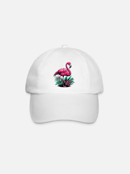 Flamingo - Baseballkappe - Weiß/Weiß