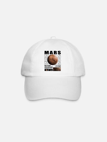Mars Planet Weltraum Kosmologie Astrophysik - Baseballkappe - Weiß/Weiß