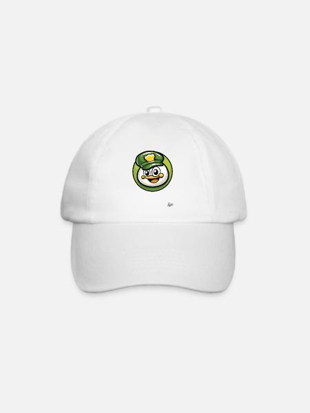 Niedlicher Kleiner Polizei-Vogel - Baseballkappe - Weiß/Weiß