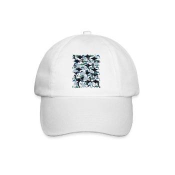 Rochen Hai Delfin Meeresschildkröte Seepferdchen - Baseballkappe - Weiß/Weiß - Vorne