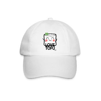 Tofu-Liebe: Tofu Herzensbrecher - Baseballkappe - Weiß/Weiß - Vorne