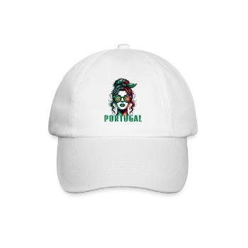 Portugal Frau Dutt Portugiesische Flagge Stolz - Baseballkappe - Weiß/Weiß - Vorne