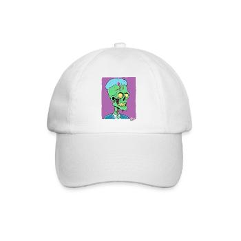 Grüner Zombie Punk Totenkopf Manager - Baseballkappe - Weiß/Weiß - Vorne
