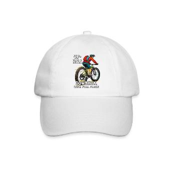 MOUNTAIN BIKER UPHILL DOWNHILL - Baseballkappe - Weiß/Weiß - Vorne