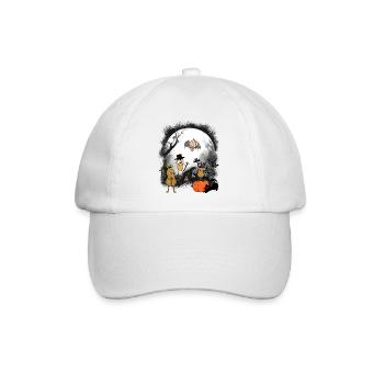 Erdnüsse Erdnuss Halloween Mitternacht - Baseballkappe - Weiß/Weiß - Vorne