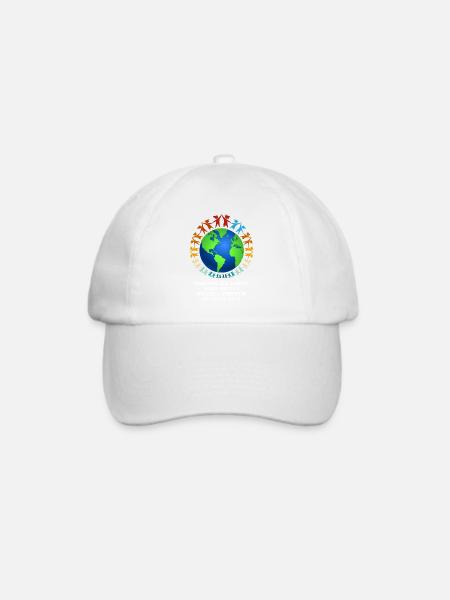 Schönes "gegen Rassismus" Refugees Welcome - Baseballkappe - Weiß/Weiß