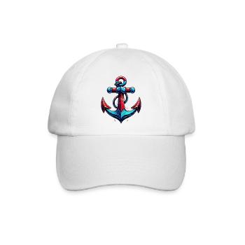Ein Anker - Baseballkappe - Weiß/Weiß - Vorne