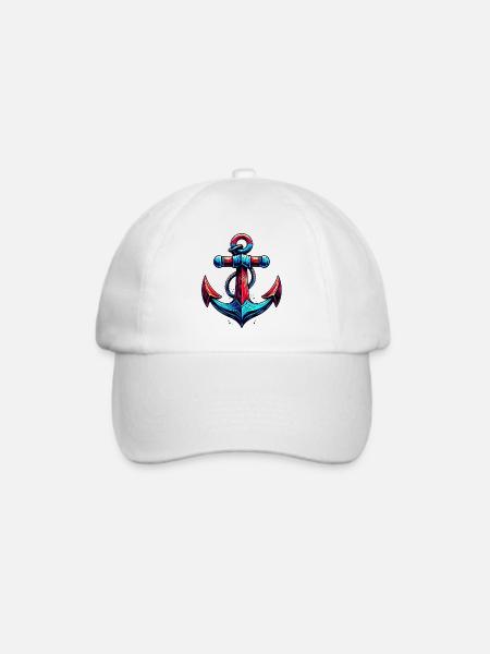 Ein Anker - Baseballkappe - Weiß/Weiß