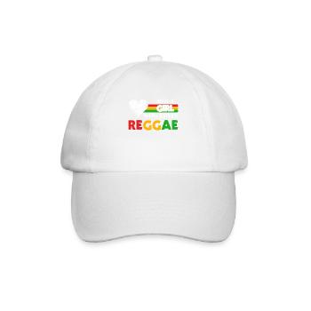 Rastafari Musik Rasta Jamaica Reggae - Baseballkappe - Weiß/Weiß - Vorne