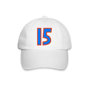 15. 15 JAHRE. 15. JAHRESTAG. 15 JAHRE JUBILÄUM. - Baseballkappe - Weiß/Weiß - Vorne