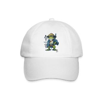 Japanischer Samurai-Ronin-Frosch - Baseballkappe - Weiß/Weiß - Vorne