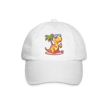 Dinosaurier brontosaurus Sommer - Baseballkappe - Weiß/Weiß - Vorne