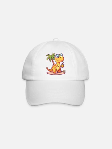 Dinosaurier brontosaurus Sommer - Baseballkappe - Weiß/Weiß