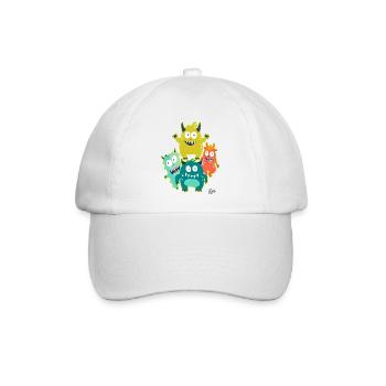 kleine lustige Monster Freunde - Baseballkappe - Weiß/Weiß - Vorne