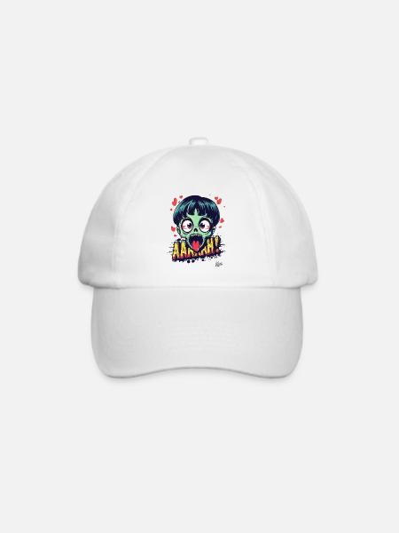frecher Zombie mit Herzen - Baseballkappe - Weiß/Weiß