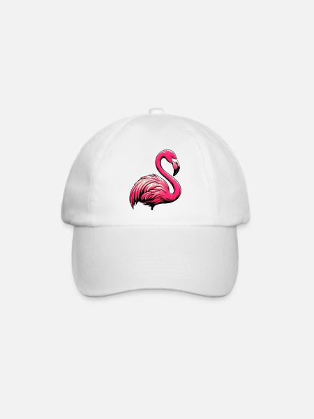 Flamingo - Baseballkappe - Weiß/Weiß