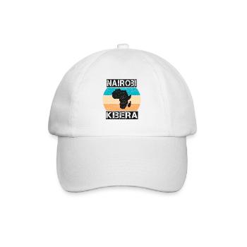 Nairobi Kibera Afrika vintage sunset Stil - Baseballkappe - Weiß/Weiß - Vorne