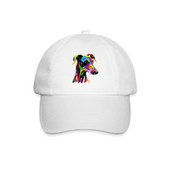 Windhund Hunde Bunte Farben Pop Art Hund Greyhound - Baseballkappe - Weiß/Weiß - Vorne
