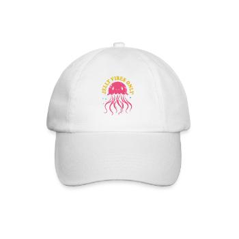 Jelly Vibes only - Qualle mit Tentakeln - Baseballkappe - Weiß/Weiß - Vorne